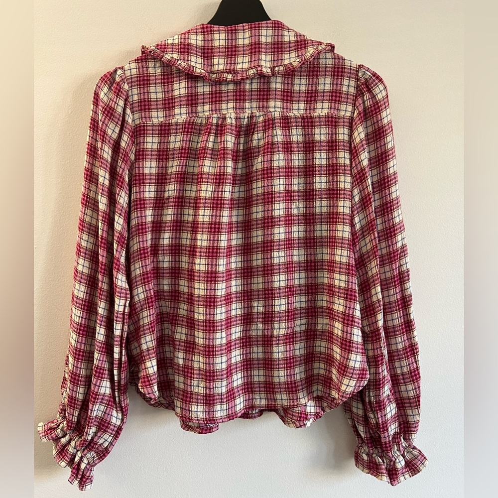 Pilcro Anthropologie The Keira Long-Sleeve Plaid Blouse - Picture 4 of 6